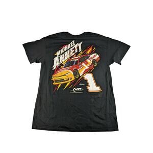 JR Motorsports Michael Annett #1 T Shirt Size Large Black Double Sided Graphic